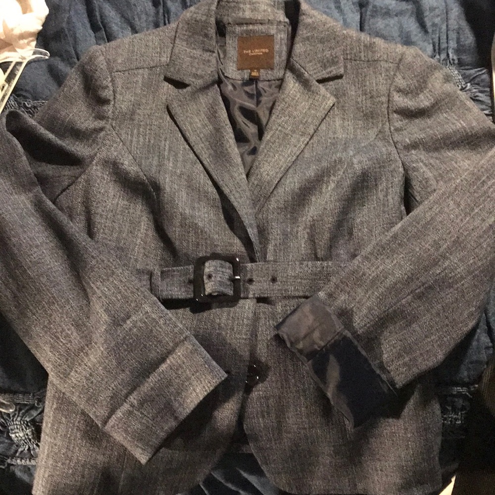 The Limited suit navy tweed look jacket